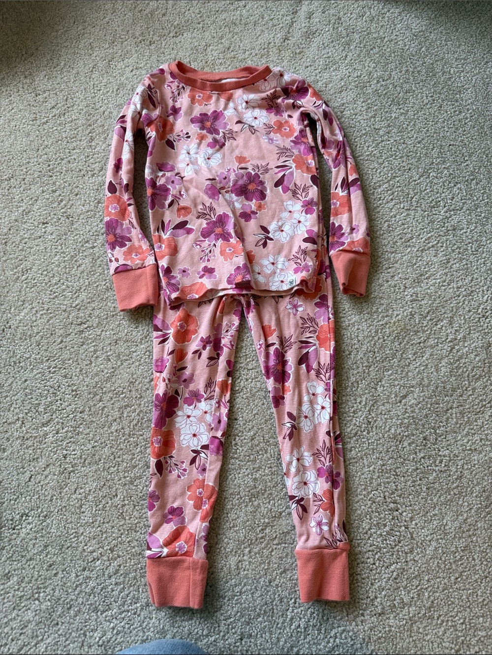 The Honest Company 5T Pink Floral Long-Sleeve Pajama Set